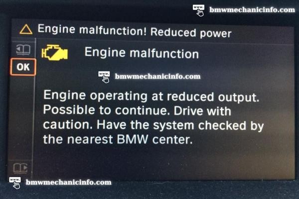 BMW engine malfunction reduced Power warning may be caused by the Valvetronic