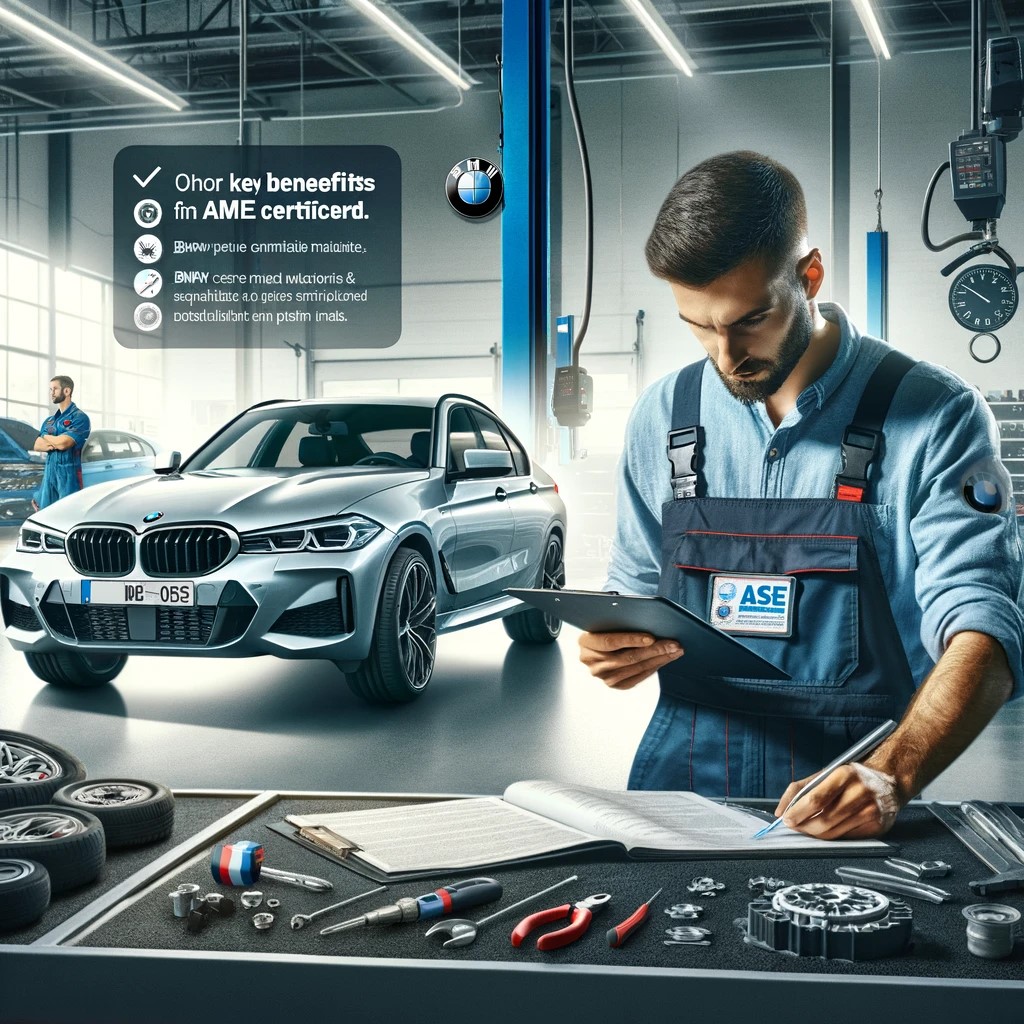 Look for ASE certified mechanics specializing in BMWs